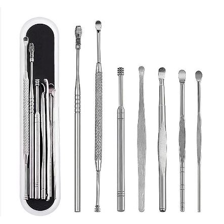 [Toserba_Emak] - Biutte.co Pembersih Telinga Korek Kuping Ear Wax Picker 7 PCS - JC7 - Silver