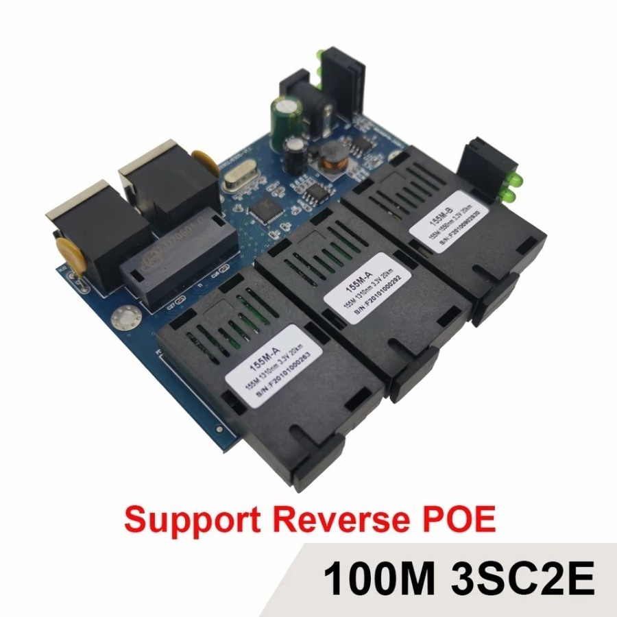 Ethernet Network Transceiver 3 FO SC - 2 RJ45