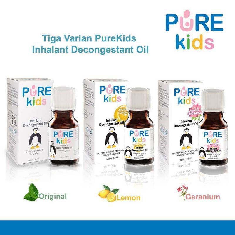 Baby Pure Kids Inhalant Decongestant Oil 10ml Pelega Hidung Tersumbat | Cairan Humidifier Obat Tetes