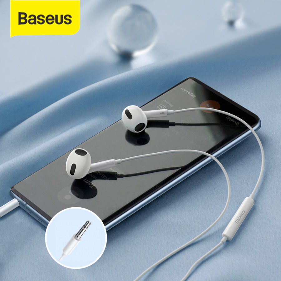 Baseus Original Headset Kabel Encok H17 Jack Audio 3.5mm Wired Earphone Handsfree Ori