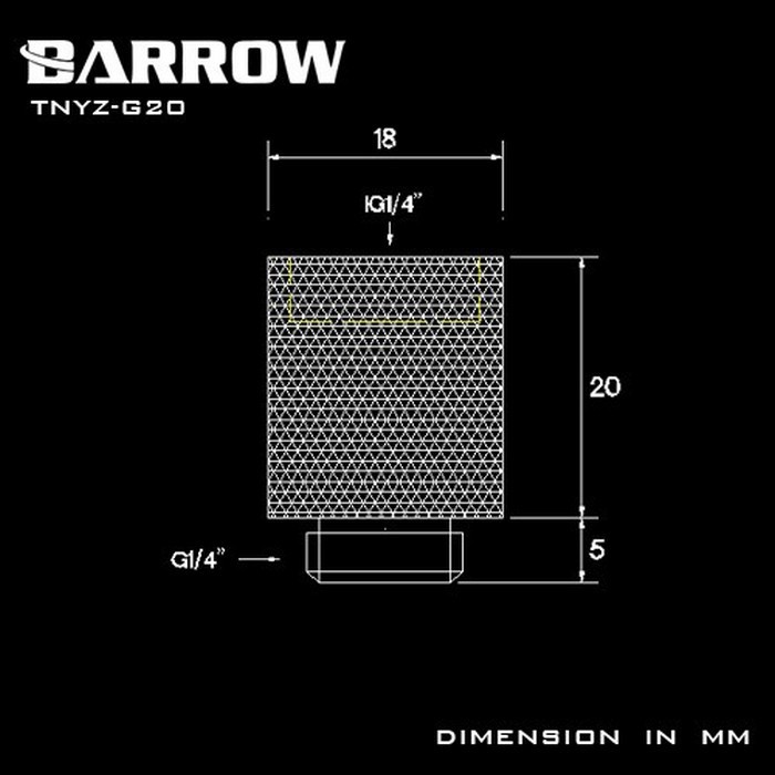 BARROW TNYZ-G20 Extender 20mm M-F G1/4 Fitting - White