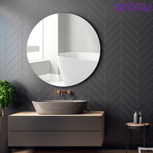 mirror cermin rias cermin dinding cermin gantung cermin cermin kamar mandi stiker dinding PVC untuk kamar tidur OMFU-round