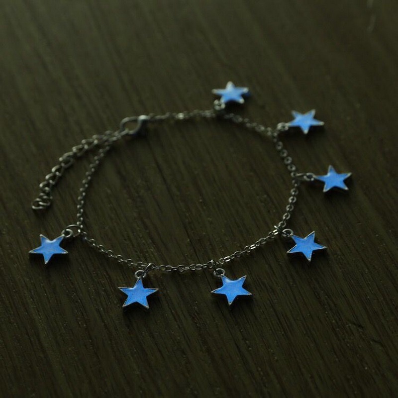 Gelang Tangan Rantai Aksen Bunga Daisy + Bintang + Hati Luminous Untuk Perhiasan Wanita