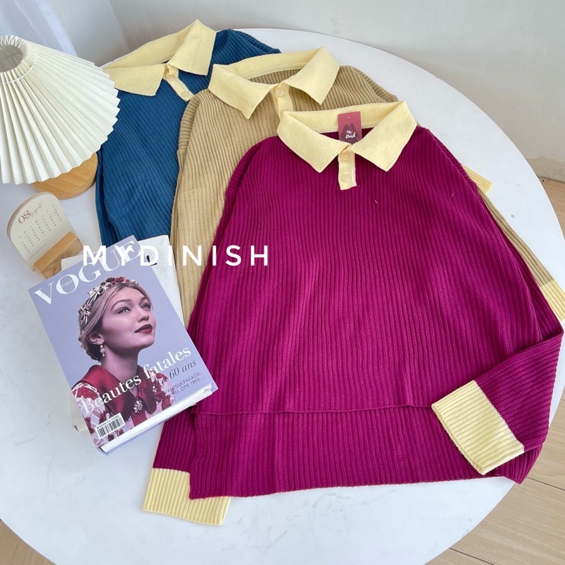 Airin Polo Blouse - Atasan Blouse Wanita Berkerah