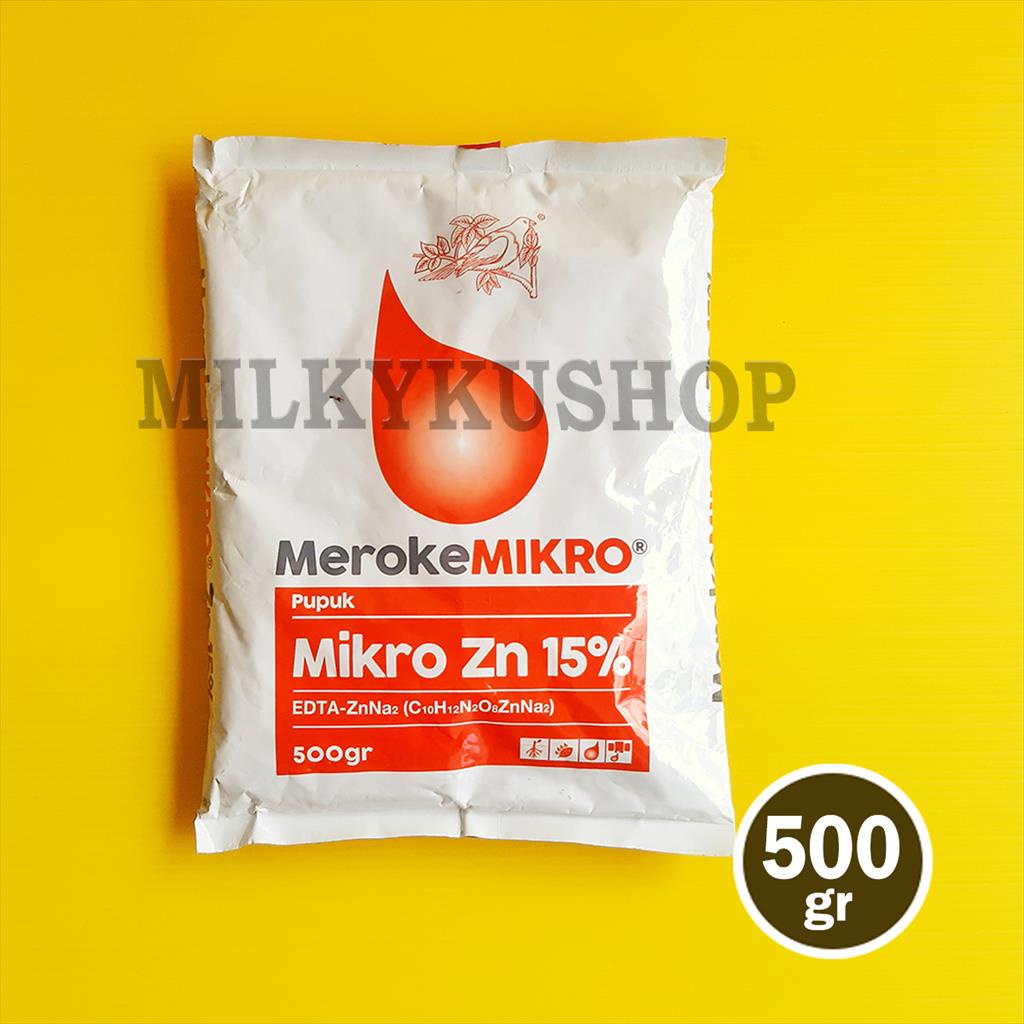 PUPUK MEROKE MIKRO ZN 15% EDTA 500 GRAM KEMASAN PABRIK HIDROPONIK