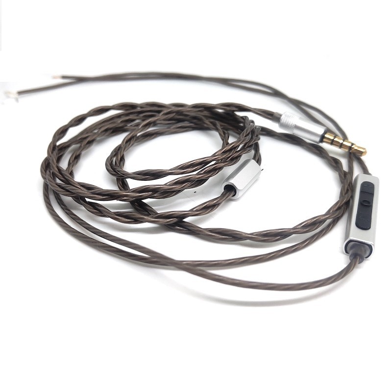 High End Hand Braid Silver Plated Cable Replacement With Mic Vol Ctr