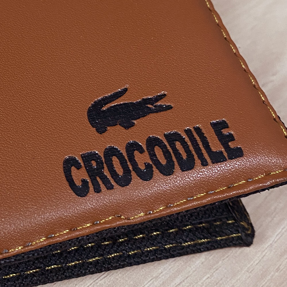 SHOPEE 9.9 SUPER SALE!! Dompet Pria Motif Crocodile Dompet Pendek 3/4 Bahan PU Model Baru