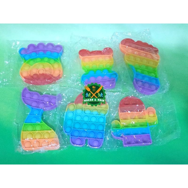 Mainan Fidget Pop it BTS Lucu Melatih Gerak Motorik Anak SNI XB001 004-5