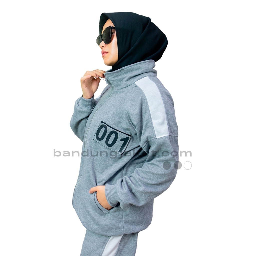 SQUID GAME SETELAN JAKET &amp; CELANA TERMURAH GREY II JAKET KOREA II JAKET OLAHRAGA II SETELAN ANAK