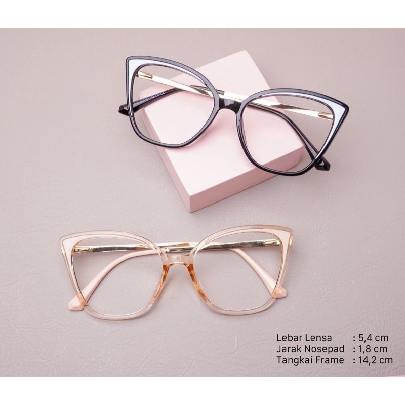 FRAME KACAMATA WANITA CAT EYE 95810 LENSA ANTI RADIASI BLUERAY / PHOTOCROMIC | KACAMATA MINUS