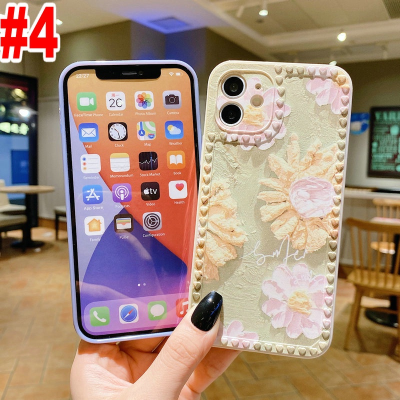 SHC| Casing HP OPPO A1K A95 A15 A15S A74 A54 A16 Reno 5F 4F 6 5 A7 A5S A12 A11K A3S A12E A52 A92 A57 A39 A83 A53 A33 A5 A9 A31 2020 F1S F9 Pro F11 Realme 5 5i 6i C3 C21Y C21 C20 C2 C15 C12 C25 Narzo 20 30A C25S C11 2021 Soft Flower Phone Case-#4