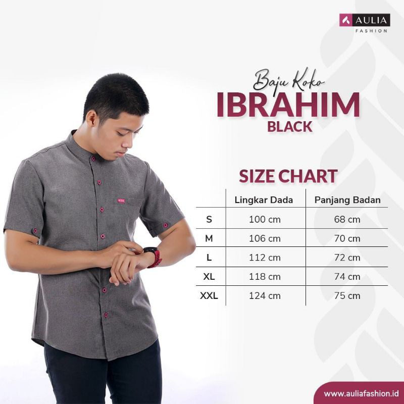 AULIA BAJU KOKO PRIA IBRAHIM DUSTY BLACK