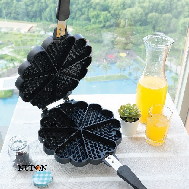 Cetakan Waffle hati bahan teflon - waffle maker NUPON -Cetakan waffle Croffle