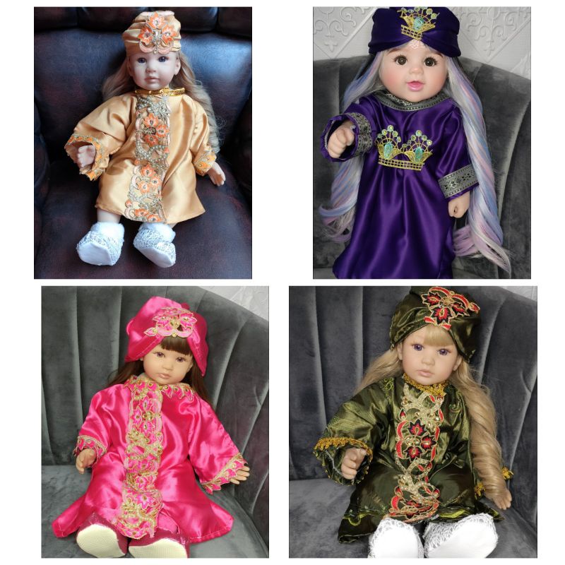 baju boneka reborn, lukthep model kaftan warna