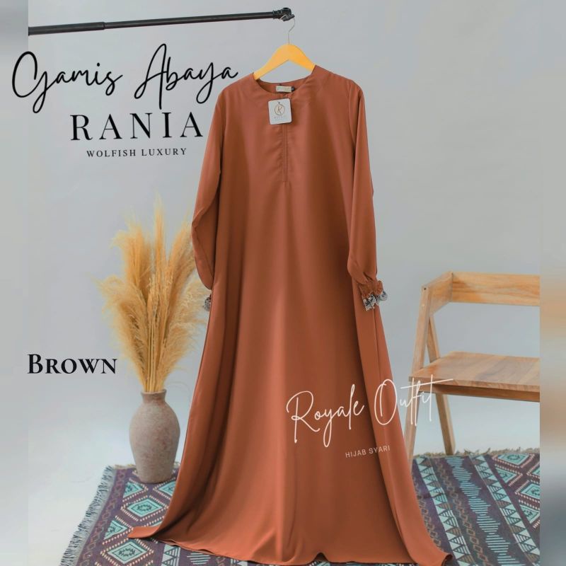 royale - rania abaya polos mix renda tile gold tangan smok