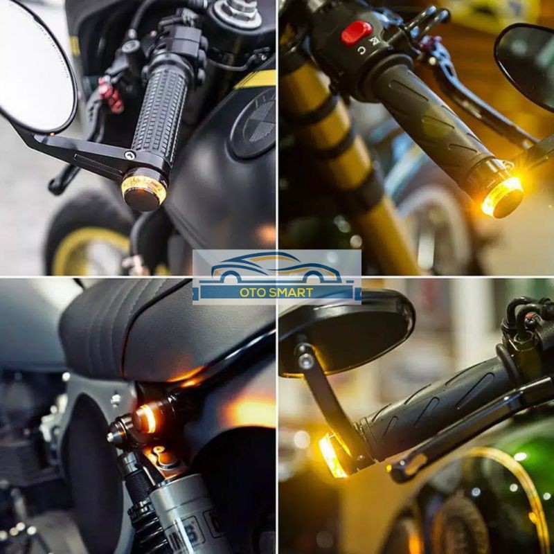 Lampu LED Jalu  Stang Motor DRL LED 2 Model Fungsi Sein Sen Motorcycle End Bar