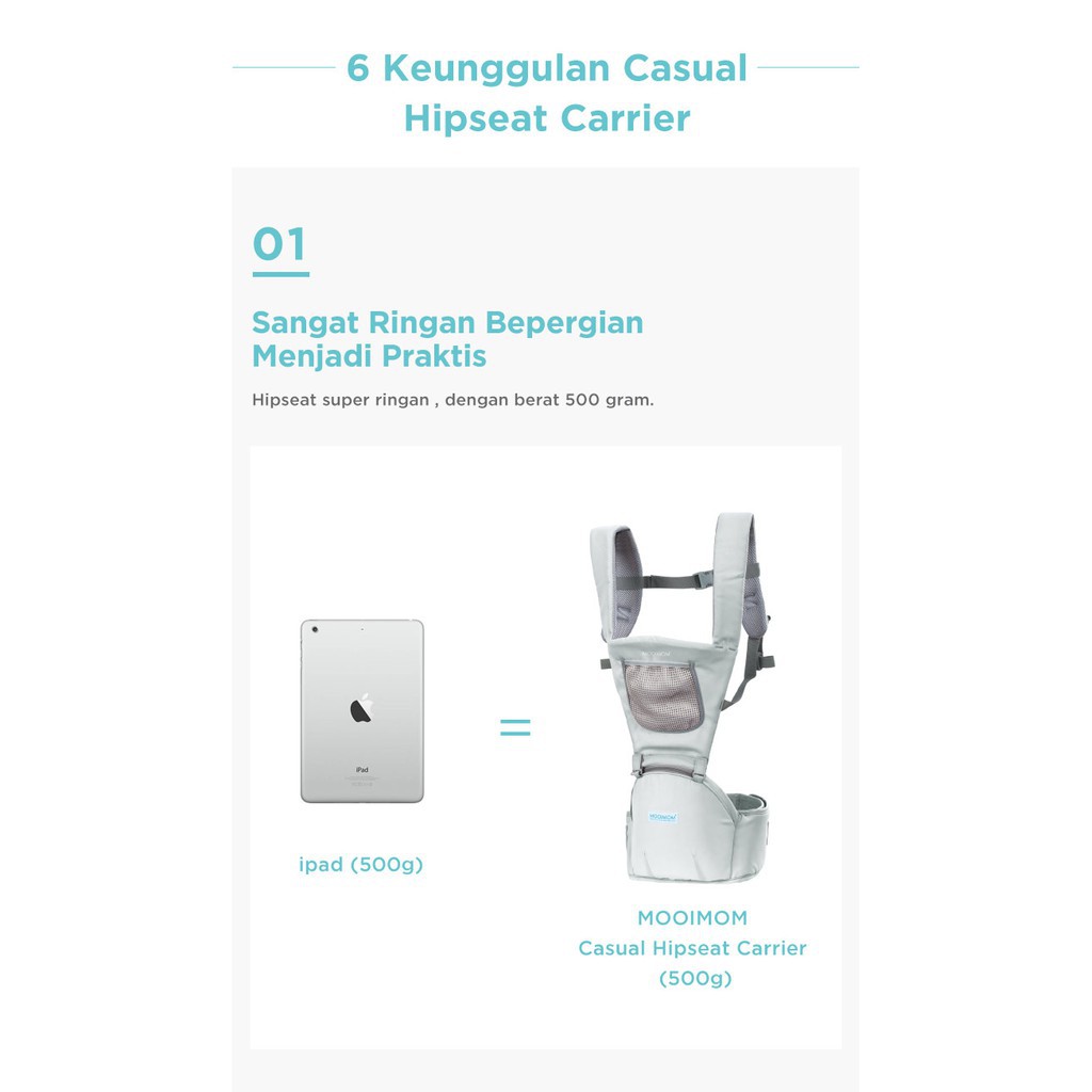 Makassar - MOOIMOM Casual Hipseat Carrier Gendongan Bayi