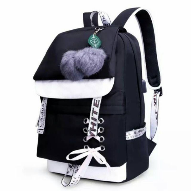 Tas Ransel Cewek Import Sekolah Besar Anak Wanita Anak Perempuan Korea Terbaru SMA SMP(PITA SAMPING)
