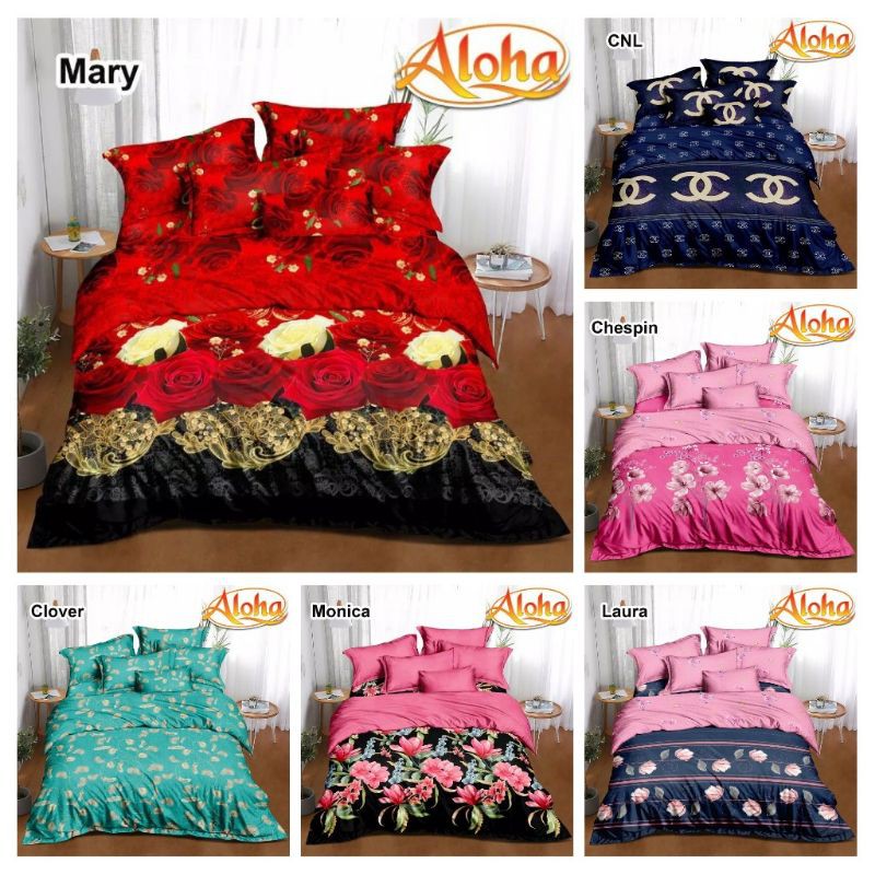 SPREI ALOHA - Sprei Aloha Terbaru Size KING 180x200/Mary CNL Chespin Clover Monica Laura Berry