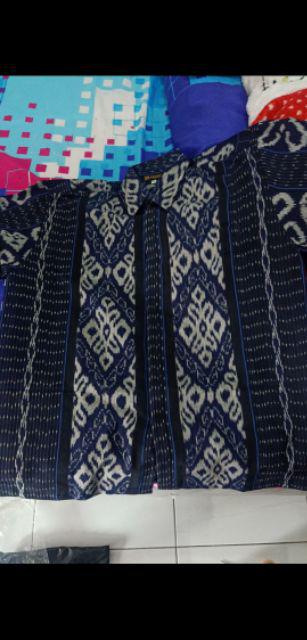 Kainratu - Baju Couple - Dress Resleting Jaket- Kemeja Tenun Atasan Pria