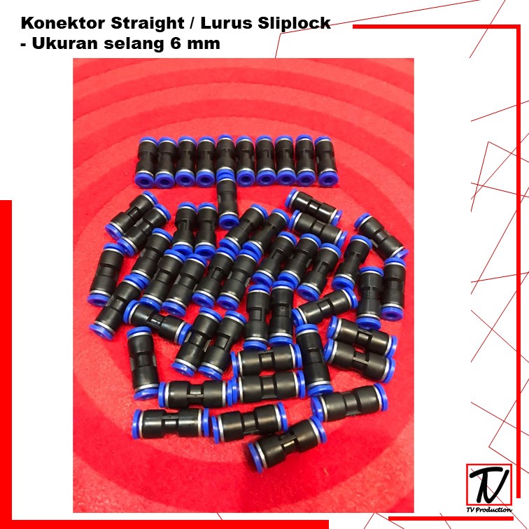 Konektor Straight / Lurus Sliplock - Ukuran selang 6 mm