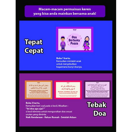 Kartu Hapalan Doa harian Anak Lengkap Hafalan DOA SEHARI HARI - KONSEP FLASHCARD ISI 48 KARTU pintar anak sholeh Mainan Edukasi flash card cards