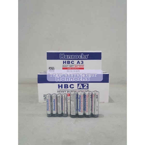 Baterai / Batere / Batrai / Battery AA AA2 &amp; AAA A3 Hannochs SNI - High Quality