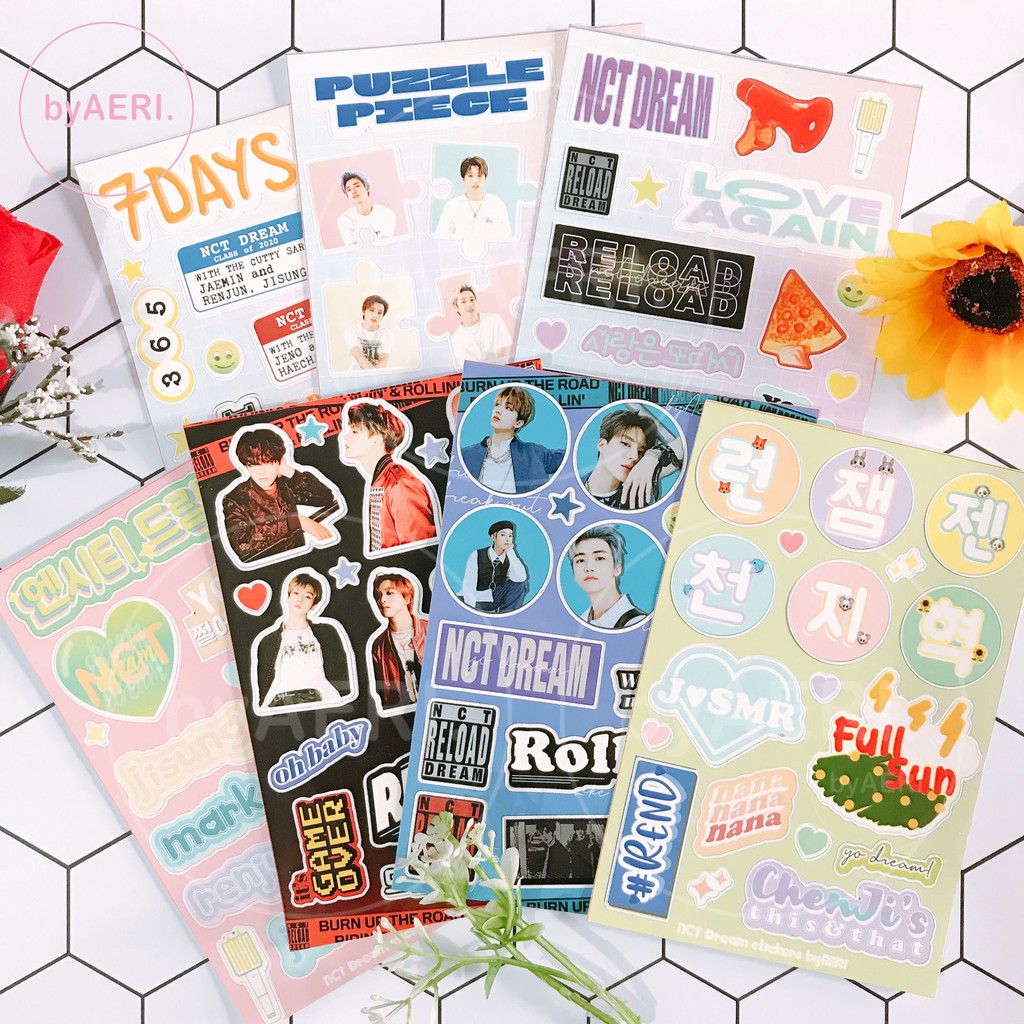 N C T DREAM STICKER KISS CUT (RELOAD RIDIN STIKER SET | STICKER TEMPEL KPOP | READY STOCK)