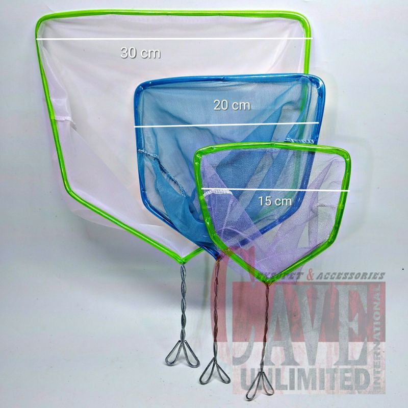 Saringan serokan seser jaring ikan fish net berbagai ukuran besar sedang kecil 15 20 30 cm murah