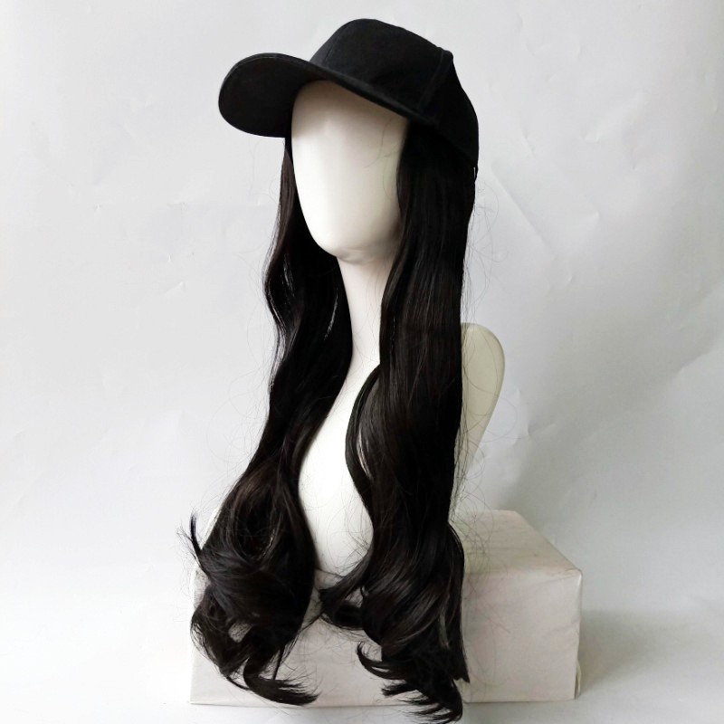 HTW wig topi baseball wig hat rambut palsu hair extension wavy