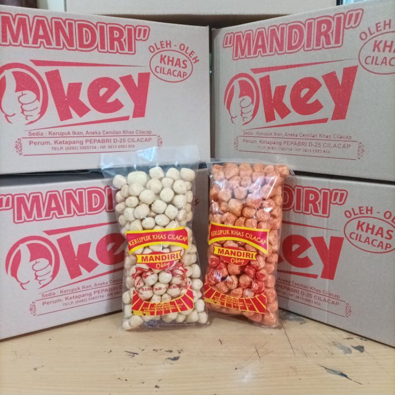 

MANDIRI OKEY Kemasan K Kerupuk Ikan potongan MINI