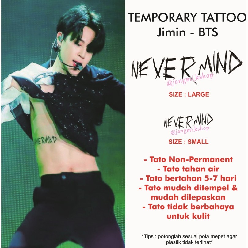  READY STOCK Temporarry Tattoo Jimin BTS O N Nevermind 