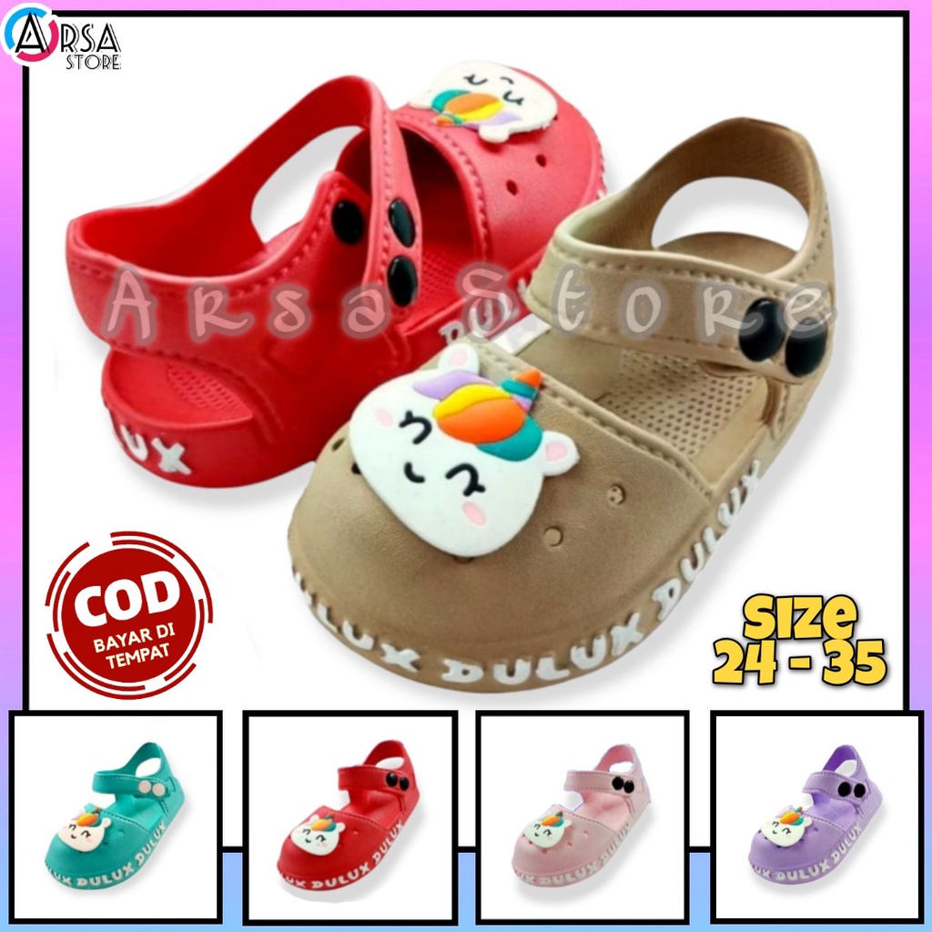 Sandal Anak Baby Perempuan Unicorn / Sendal Sepatu Baim Anak Cewek Motif Kuda Poni Terbaru 2022