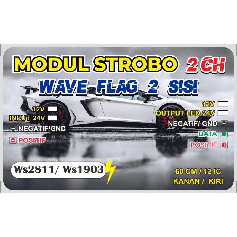 MODUL STROBO PATWAL VERSI WAVE 4BARIS KANAN/KIRI 12V/24V