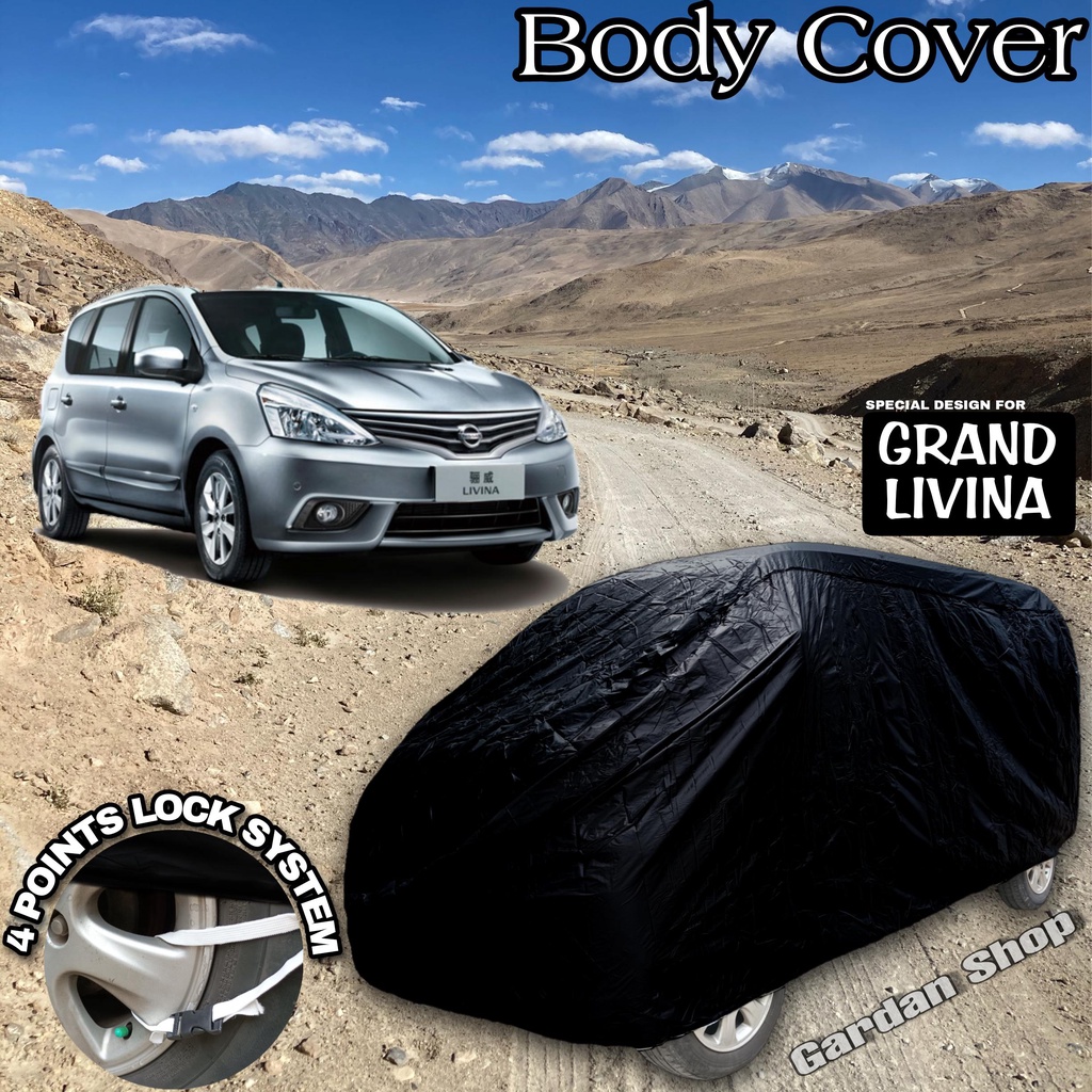 Sarung Mobil GRAND LIVINA Hitam POLOS Body Cover Grand Livina Full Black