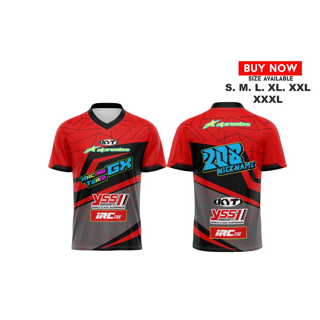 JERSEY RACING GX7 SERIES BAJU T'SHIRT KAOS RACING SEPEDA MOTOR FREE NICKNAME