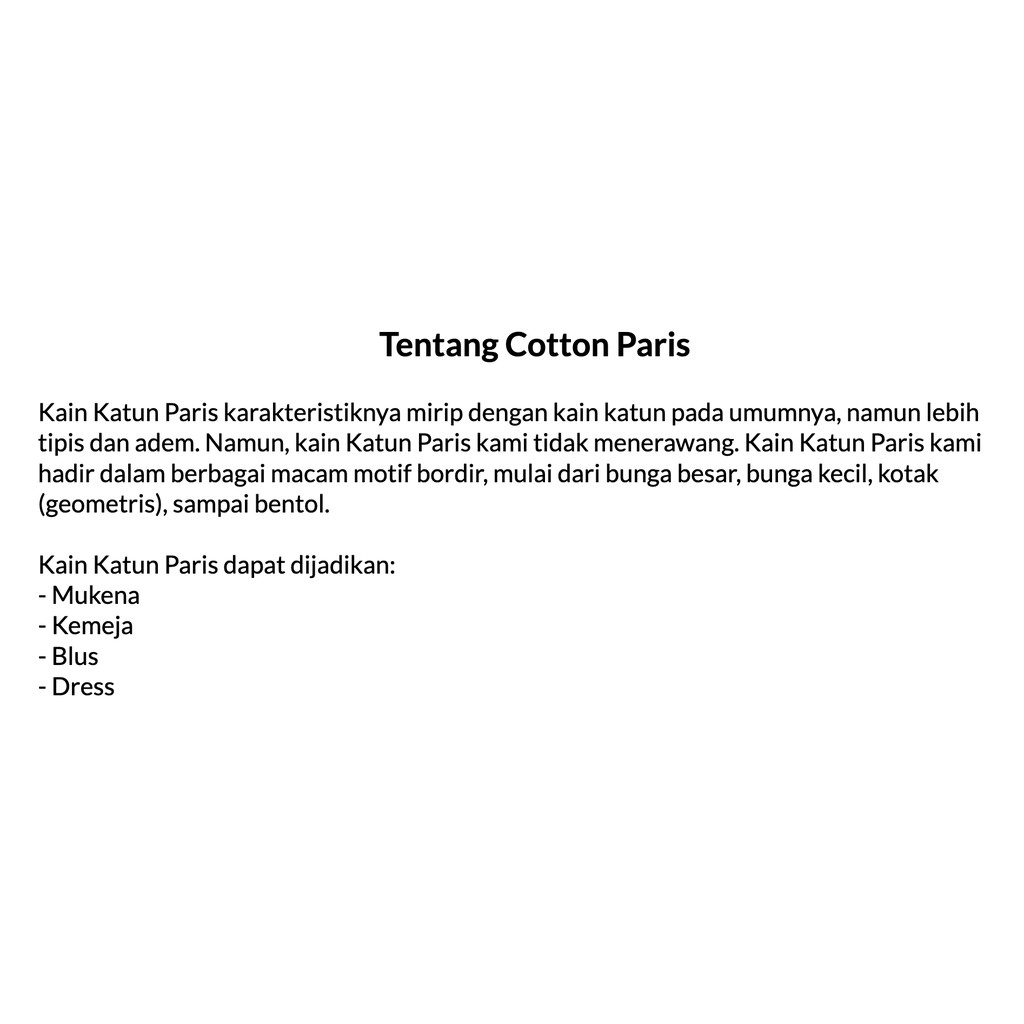 Kain KATUN / COTTON PARIS BORDIR motif BENTOL untuk mukena