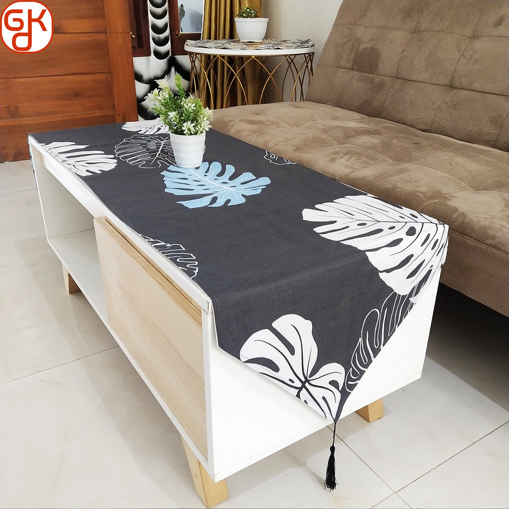 Taplak Meja Tamu Persegi Panjang Rumbai Minimalis