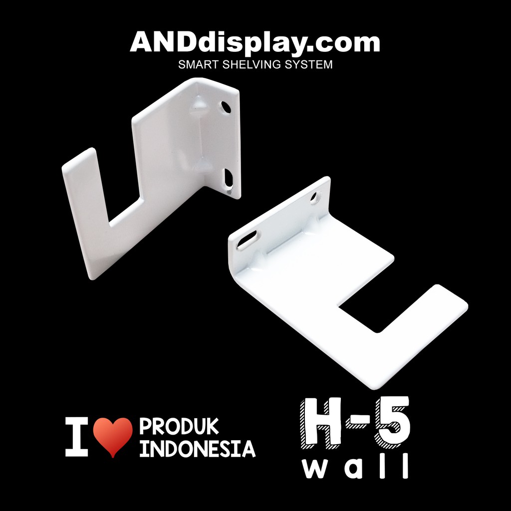 BRACKET H 5 CM WALL PUTIH BRAKET RAM TEMBOK PIPA KOTAK SULING BAJU H5 5CM