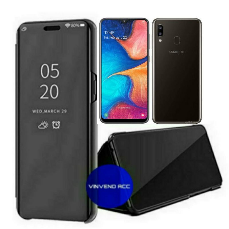 Flip Case Samsung galaxy A30 Clear View m   irror Standing