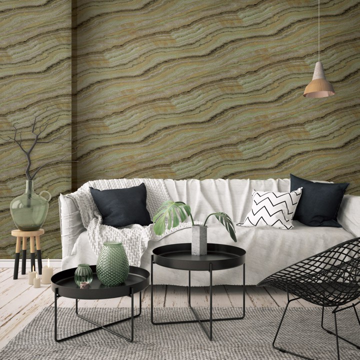 Wallpaper Dinding Korea Motif Marmer Granit 3D Lumin