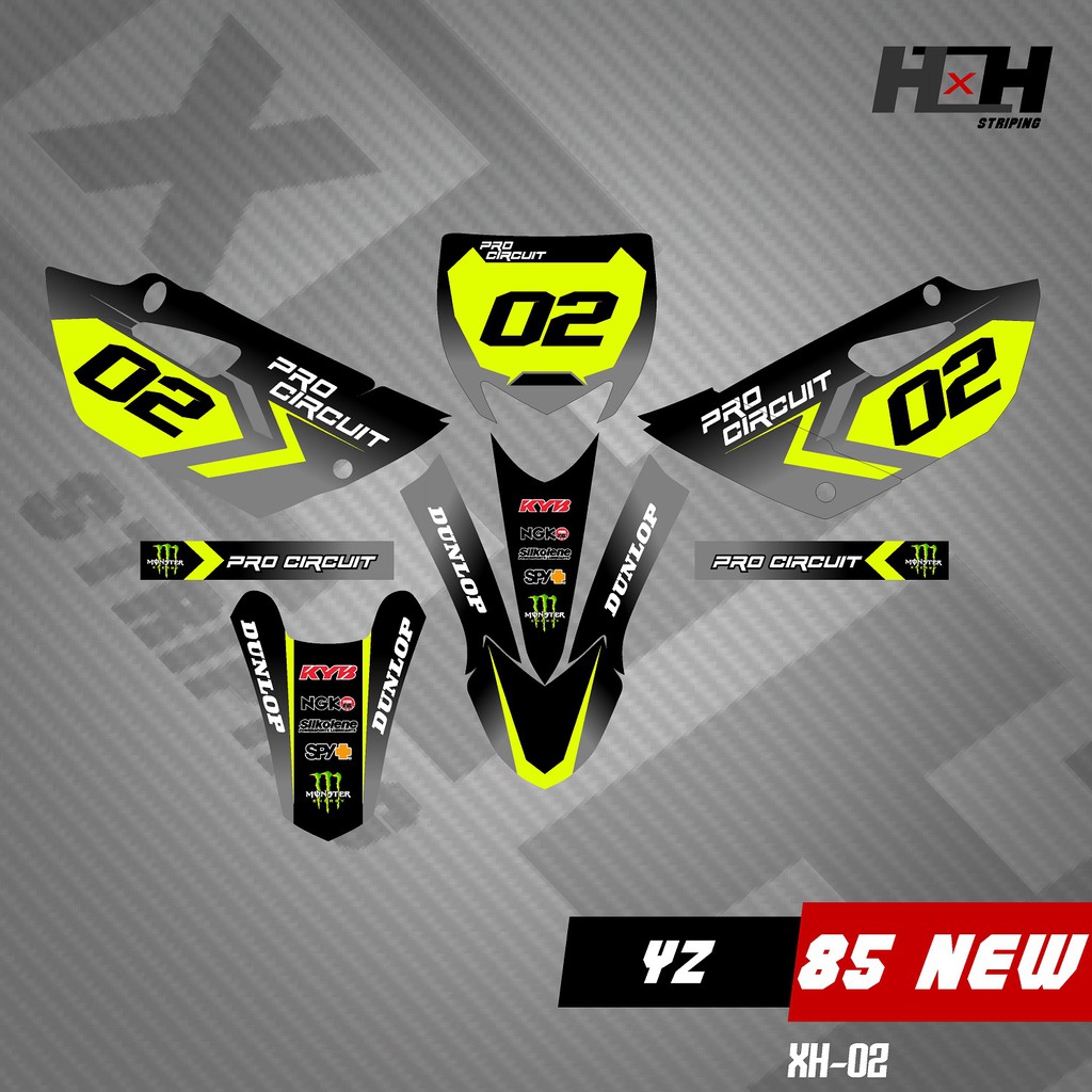Stiker Striping Decal Variasi Yamaha YZ 85 Motif Racing XH-02
