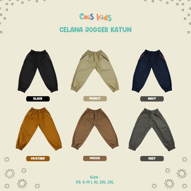 Celana Jogger (1) Anak 1 2 3 4 5 6 7 8 910 Tahun bahan katun drill premium