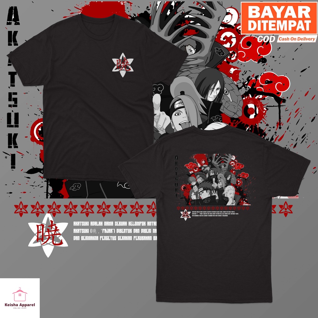 KAOS BAJU ANIME NARUTO SHIPPUDEN AKATSUKI KAOS AKATSUKI PRIA WANITA