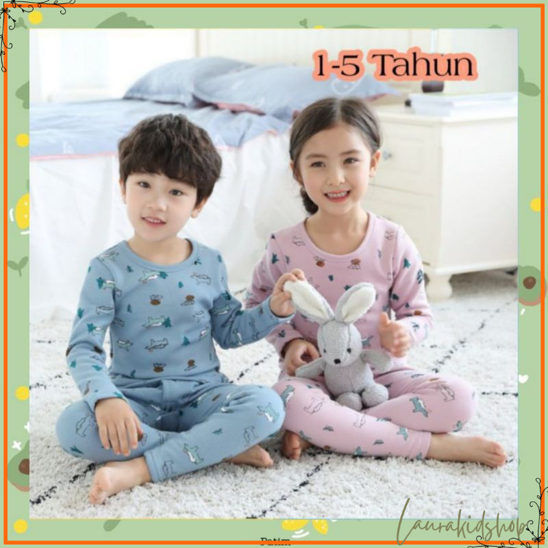 Setelan Baju Tidur Piyama Anak Laki-Laki Perempuan Import Premium 1-5 Tahun