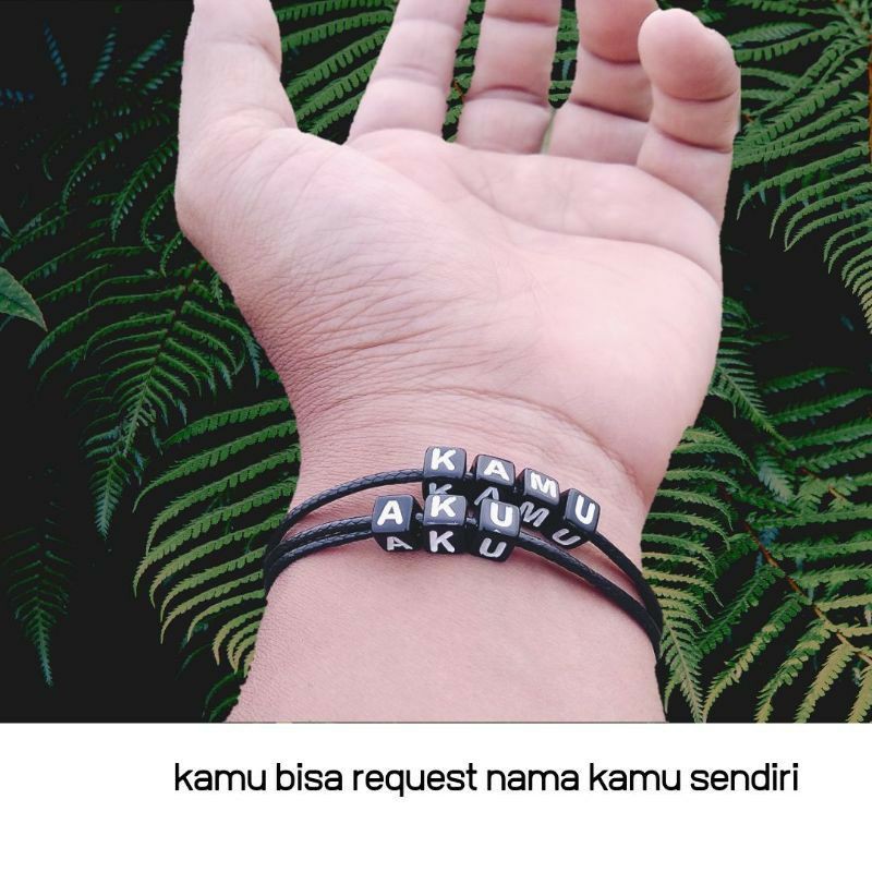 gelang tali korea REQUEST NAMA KAMU beli 10 free1 inisial/polos