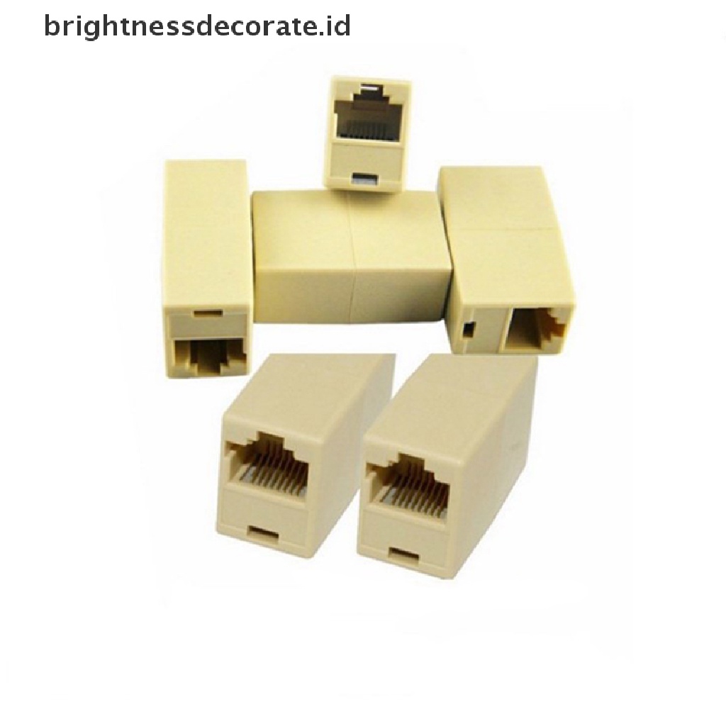 10pcs Konektor Kabel Jaringan Ethernet Lan Rj45 Female Ke Female