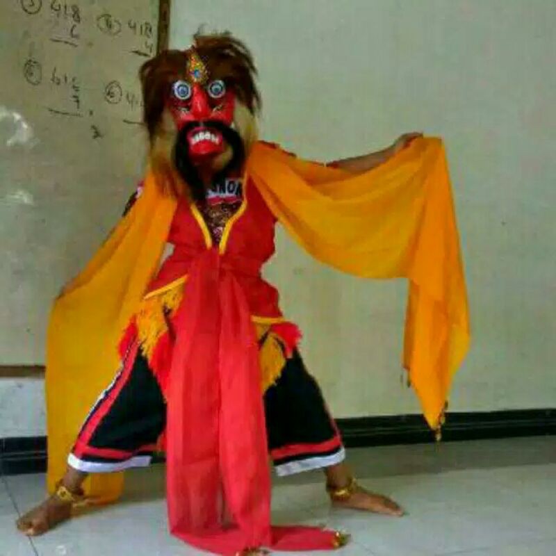 kostum reog Ponorogo anak-anak 1 2 3 tahun kaos Reog stelan Ponorogo