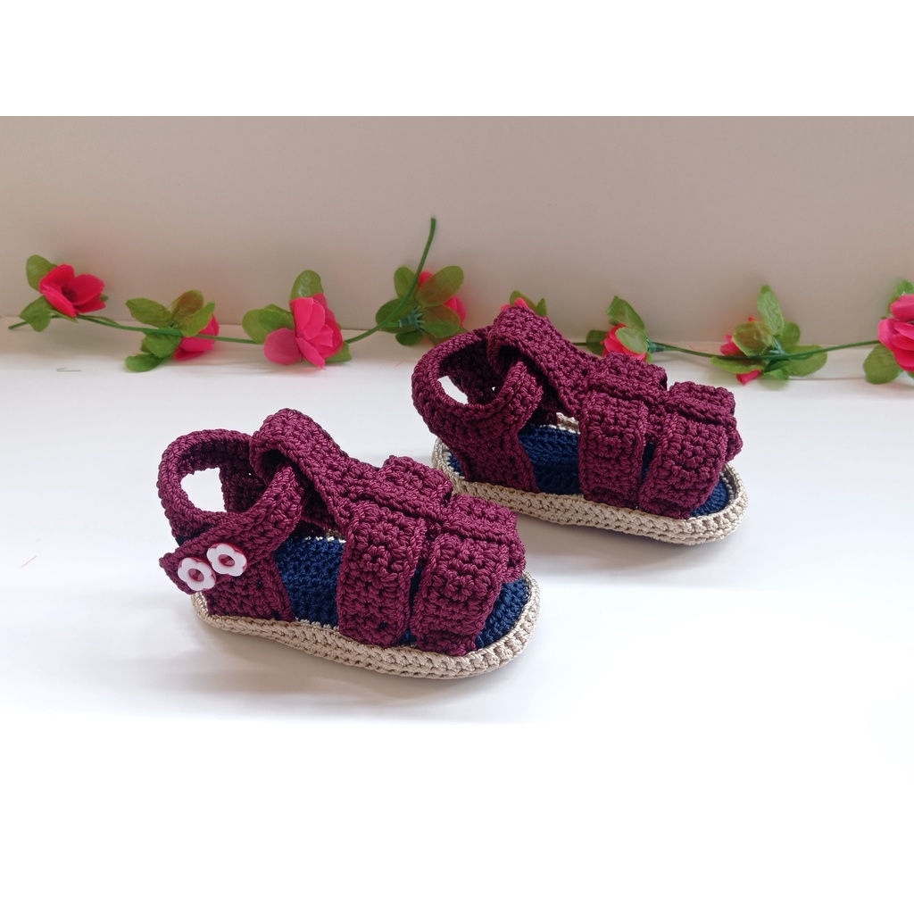 Sepatu Rajut Bayi Warna Ungu Anggur