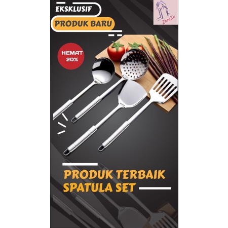 Spatula Set Isi 4pcs Spatula Sutil Stainless Steel